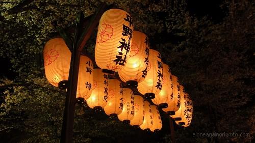 平野神社桜苑の提灯